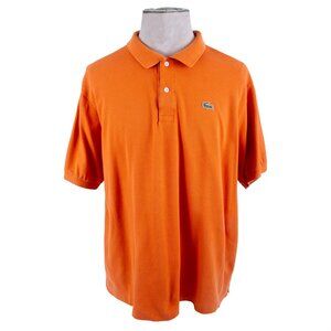 Vintage 90s Lacoste Polo Shirt 100% Cotton Orange Men's Size 8 (2XL)